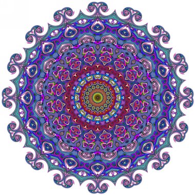 Renkli dijital sanat, oryantal model, geometrik doku, mistik motifi, arka plan, fantastik tasarım. 