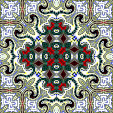 Renkli dijital sanat, oryantal model, geometrik doku, mistik motifi, arka plan, fantastik tasarım. 