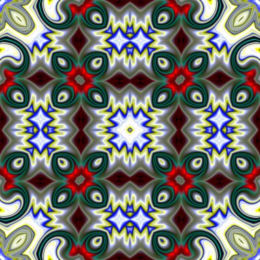 Renkli dijital sanat, oryantal model, geometrik doku, mistik motifi, arka plan, fantastik tasarım. 