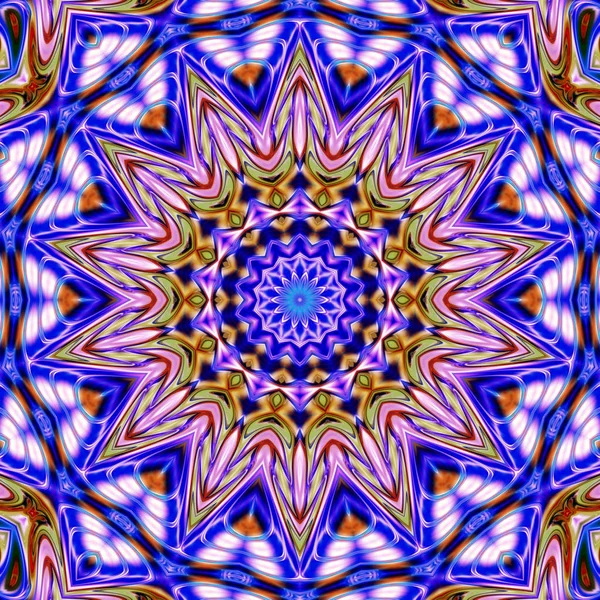 Kleurrijke Digitale Kunst Oosterse Patroon Geometrische Textuur Mystieke Motief Abstracte — Stockfoto