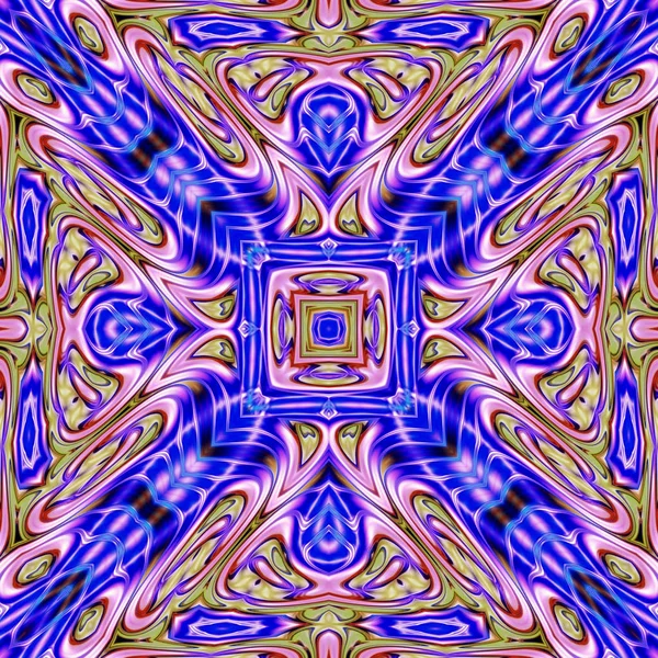 Kleurrijke Digitale Kunst Oosterse Patroon Geometrische Textuur Mystieke Motief Abstracte — Stockfoto