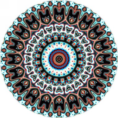 Renkli dijital sanat, oryantal model, geometrik doku, mistik motifi, arka plan, fantastik tasarım. 