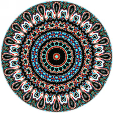 Renkli dijital sanat, oryantal model, geometrik doku, mistik motifi, arka plan, fantastik tasarım. 