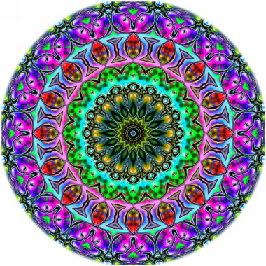 Renkli dijital sanat, oryantal model, geometrik doku, mistik motifi, arka plan, fantastik tasarım. 