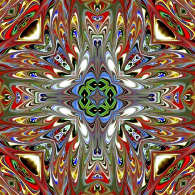 Renkli dijital sanat, oryantal model, geometrik doku, mistik motifi, arka plan, fantastik tasarım. 