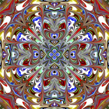 Renkli dijital sanat, oryantal model, geometrik doku, mistik motifi, arka plan, fantastik tasarım. 