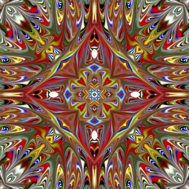 Renkli dijital sanat, oryantal model, geometrik doku, mistik motifi, arka plan, fantastik tasarım. 