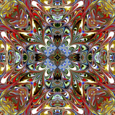 Renkli dijital sanat, oryantal model, geometrik doku, mistik motifi, arka plan, fantastik tasarım. 