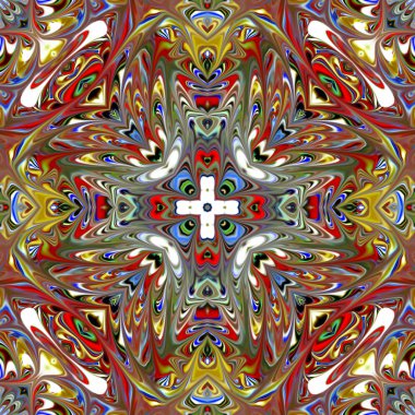 Renkli dijital sanat, oryantal model, geometrik doku, mistik motifi, arka plan, fantastik tasarım. 