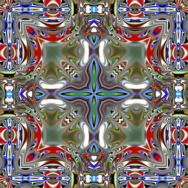 Renkli dijital sanat, oryantal model, geometrik doku, mistik motifi, arka plan, fantastik tasarım. 