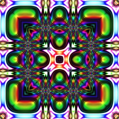 Renkli dijital sanat, oryantal model, geometrik doku, mistik motifi, arka plan, fantastik tasarım. 