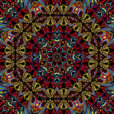 Renkli dijital sanat, oryantal model, geometrik doku, mistik motifi, arka plan, fantastik tasarım. 