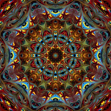 Renkli dijital sanat, oryantal model, geometrik doku, mistik motifi, arka plan, fantastik tasarım. 