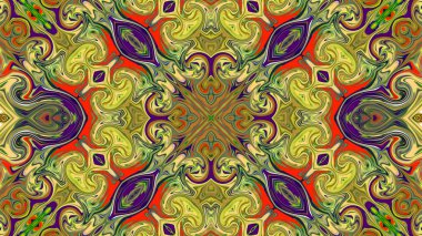 Renkli dijital sanat, oryantal model, geometrik doku, mistik motifi, arka plan, fantastik tasarım. 