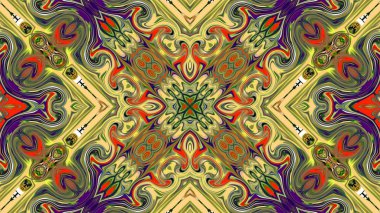 Renkli dijital sanat, oryantal model, geometrik doku, mistik motifi, arka plan, fantastik tasarım. 