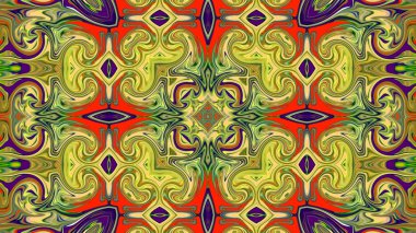 Renkli dijital sanat, oryantal model, geometrik doku, mistik motifi, arka plan, fantastik tasarım. 