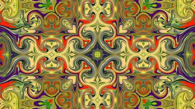 Renkli dijital sanat, oryantal model, geometrik doku, mistik motifi, arka plan, fantastik tasarım. 