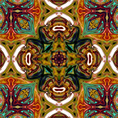 Renkli dijital sanat, oryantal model, geometrik doku, mistik motifi, arka plan, fantastik tasarım. 