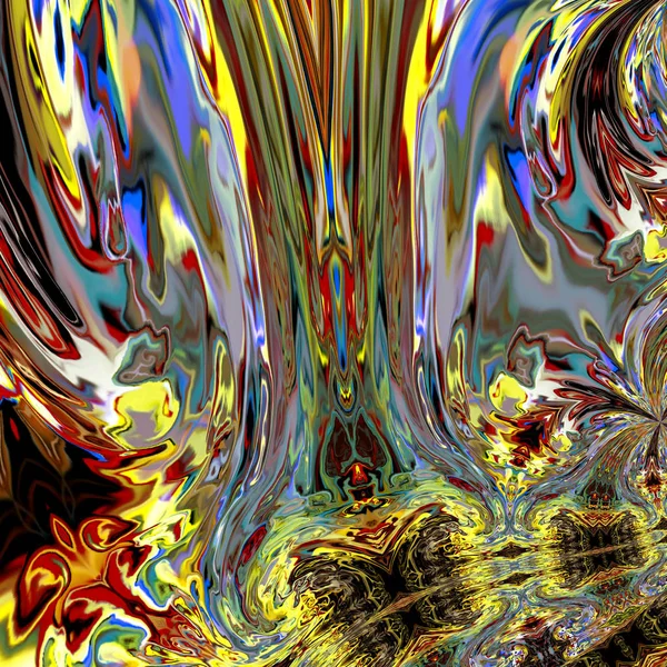 Цветное Цифровое Искусство Восточный Узор Геометрическая Текстура Мистический Мотив Абстрактный — стоковое фото