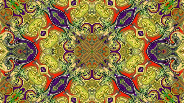 Arte Digital Colorido Patrón Oriental Textura Geométrica Motivo Místico Fondo — Foto de Stock