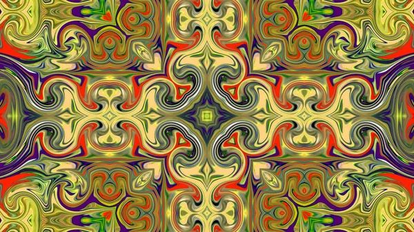 Arte Digital Colorido Patrón Oriental Textura Geométrica Motivo Místico Fondo — Foto de Stock