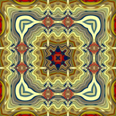 Renkli dijital sanat, oryantal model, geometrik doku, mistik motifi, arka plan, fantastik tasarım. 