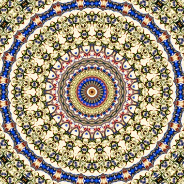 Renkli dijital sanat, oryantal model, geometrik doku, mistik motifi, arka plan, fantastik tasarım. 