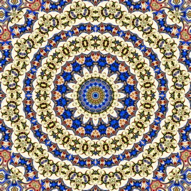 Renkli dijital sanat, oryantal model, geometrik doku, mistik motifi, arka plan, fantastik tasarım. 