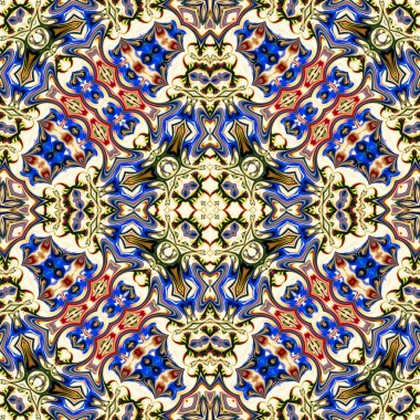 Renkli dijital sanat, oryantal model, geometrik doku, mistik motifi, arka plan, fantastik tasarım. 