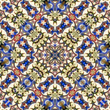 Renkli dijital sanat, oryantal model, geometrik doku, mistik motifi, arka plan, fantastik tasarım. 