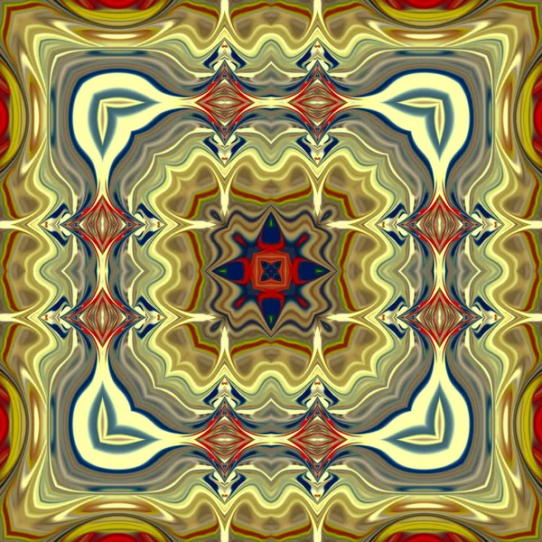 Kleurrijke Digitale Kunst Oosterse Patroon Geometrische Textuur Mystieke Motief Abstracte — Stockfoto