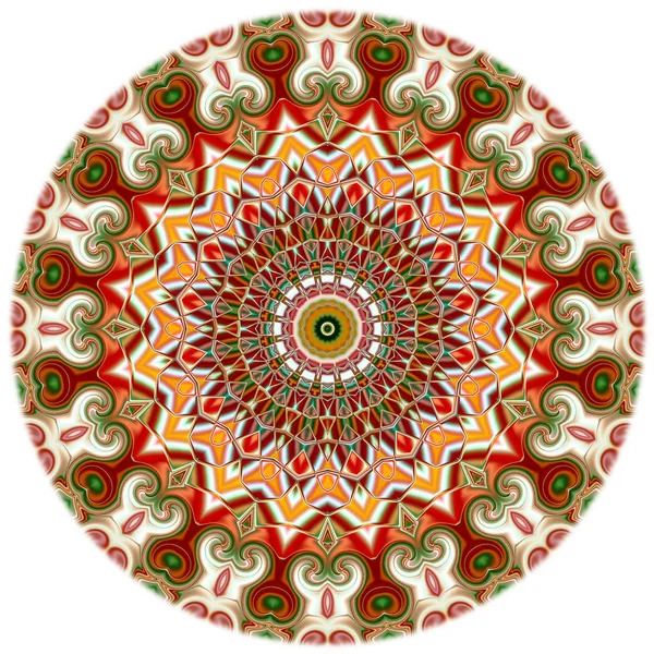 Kolorowe Sztuki Cyfrowej Orientalny Wzór Geometryczne Tekstury Mistyczne Motyw Streszczenie — Zdjęcie stockowe