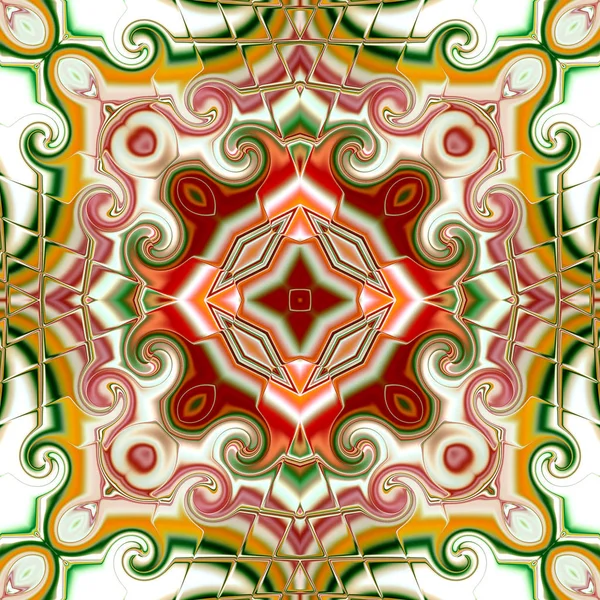 Kleurrijke Digitale Kunst Oosterse Patroon Geometrische Textuur Mystieke Motief Abstracte — Stockfoto