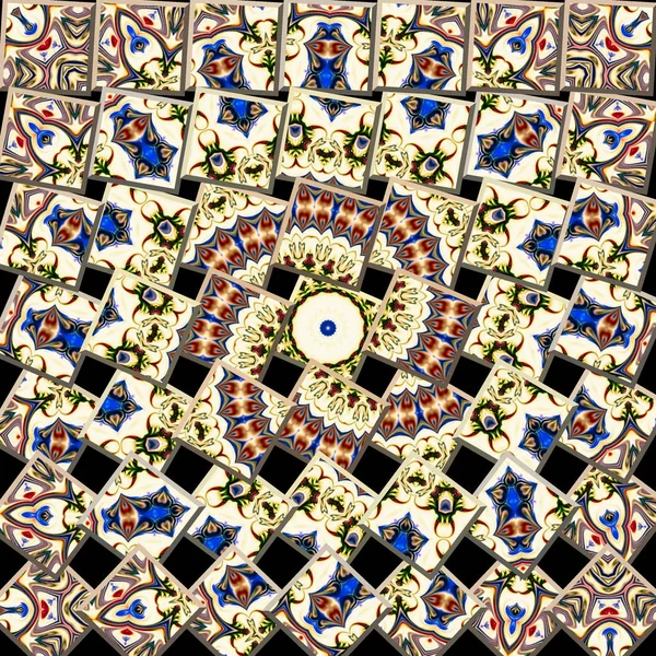 Renkli dijital sanat, oryantal model, geometrik doku, mistik motifi, arka plan, fantastik tasarım. 