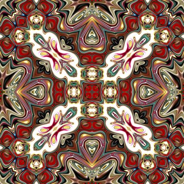 Renkli dijital sanat, oryantal model, geometrik doku, mistik motifi, arka plan, fantastik tasarım. 