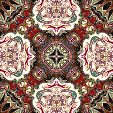 Renkli dijital sanat, oryantal model, geometrik doku, mistik motifi, arka plan, fantastik tasarım. 