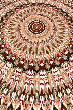 Renkli dijital sanat, oryantal model, geometrik doku, mistik motifi, arka plan, fantastik tasarım. 