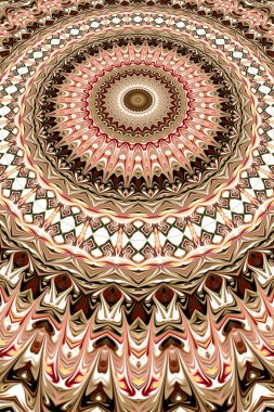 Renkli dijital sanat, oryantal model, geometrik doku, mistik motifi, arka plan, fantastik tasarım. 