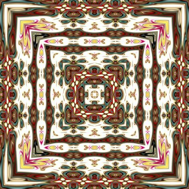 Renkli dijital sanat, oryantal model, geometrik doku, mistik motifi, arka plan, fantastik tasarım. 