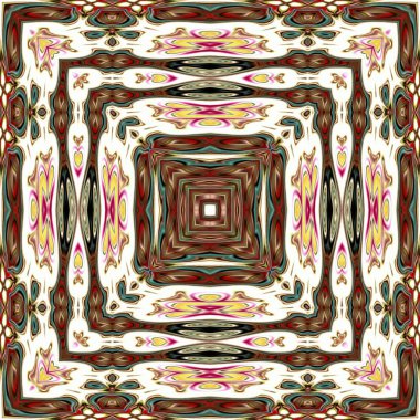 Renkli dijital sanat, oryantal model, geometrik doku, mistik motifi, arka plan, fantastik tasarım. 