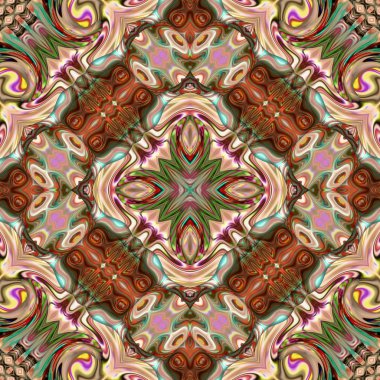 Renkli dijital sanat, oryantal model, geometrik doku, mistik motifi, arka plan, fantastik tasarım. 