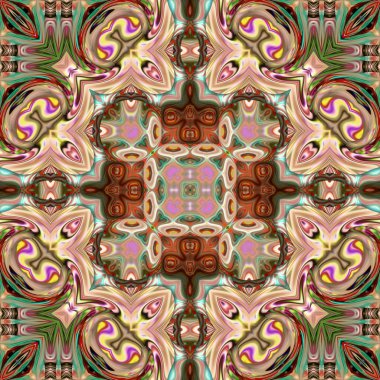 Renkli dijital sanat, oryantal model, geometrik doku, mistik motifi, arka plan, fantastik tasarım. 