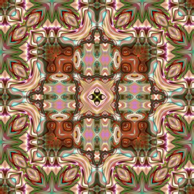 Renkli dijital sanat, oryantal model, geometrik doku, mistik motifi, arka plan, fantastik tasarım. 