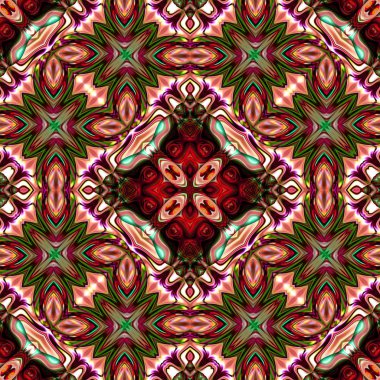 Renkli dijital sanat, oryantal model, geometrik doku, mistik motifi, arka plan, fantastik tasarım. 