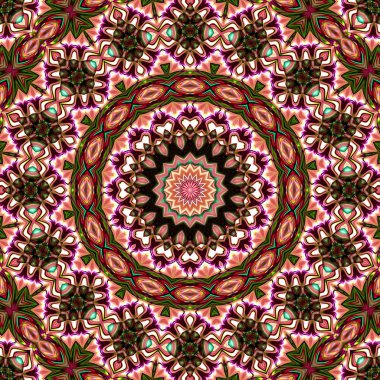 Renkli dijital sanat, oryantal model, geometrik doku, mistik motifi, arka plan, fantastik tasarım. 