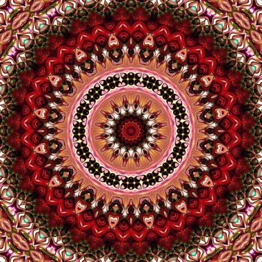 Renkli dijital sanat, oryantal model, geometrik doku, mistik motifi, arka plan, fantastik tasarım. 