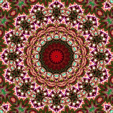 Renkli dijital sanat, oryantal model, geometrik doku, mistik motifi, arka plan, fantastik tasarım. 