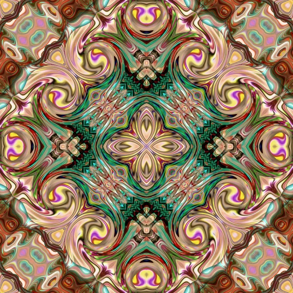 Renkli dijital sanat, oryantal model, geometrik doku, mistik motifi, arka plan, fantastik tasarım. 