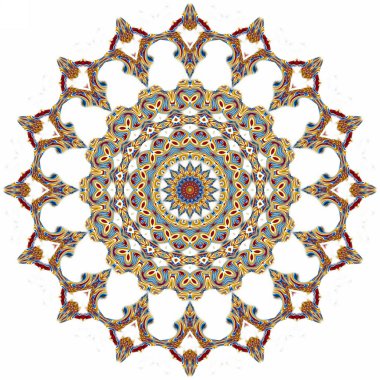 Renkli dijital sanat, oryantal model, geometrik doku, mistik motifi, arka plan, fantastik tasarım. 