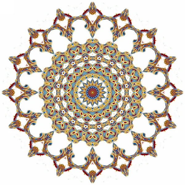Colorful Digital Art Oriental Pattern Geometric Texture Mystical Motif Abstract — Stock Photo, Image